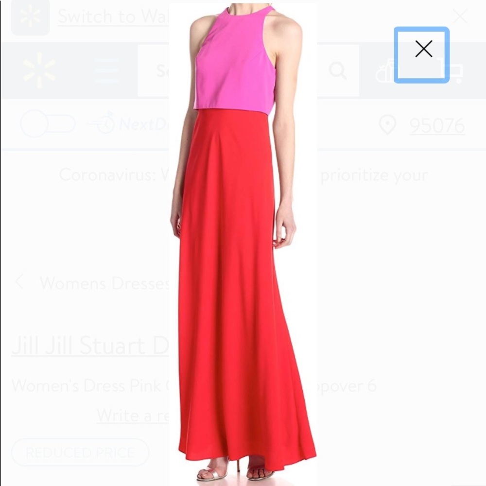 Jill stuart pink colorblock popover gown